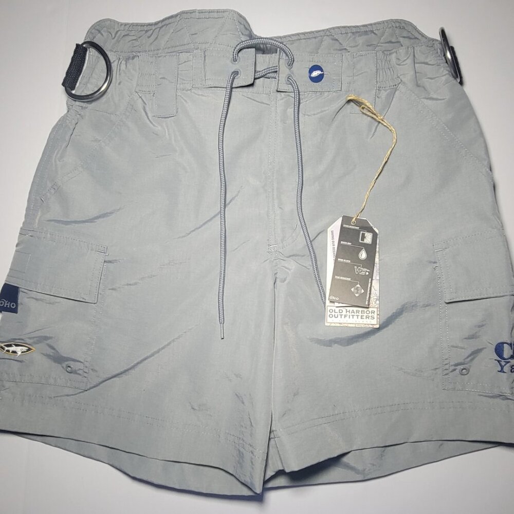 Old Harbor Outfitters Mens Gray Fishing Shorts Style S630 Size Small